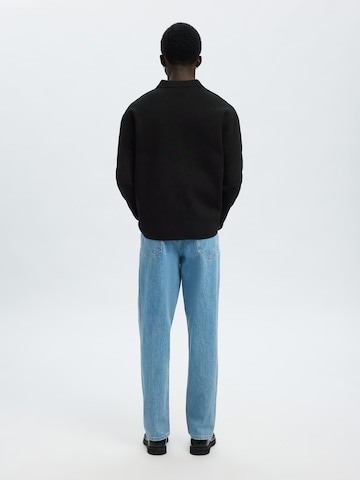 SELECTED Gebreid vest 'SLHMIKE' in Zwart