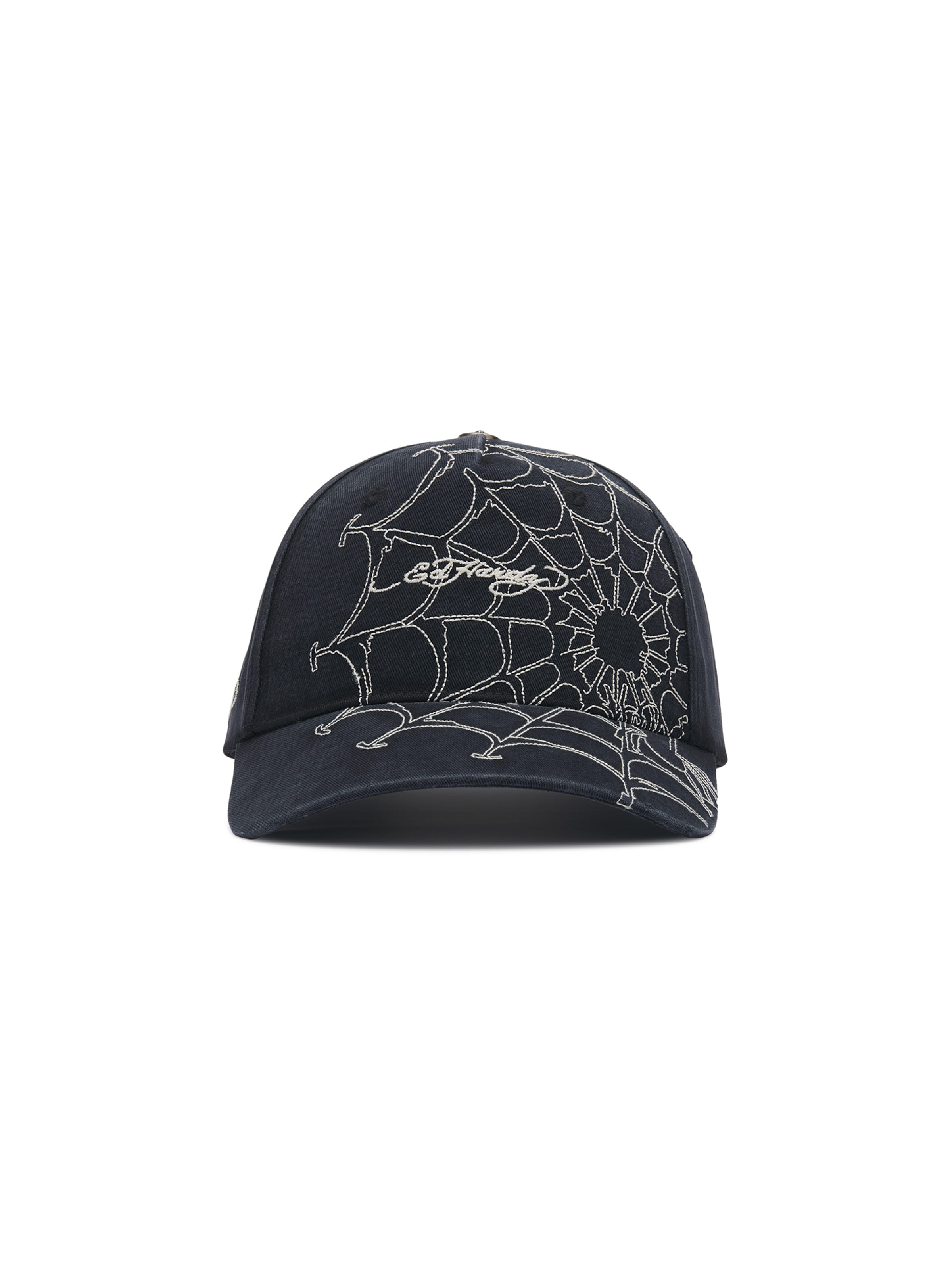 Cappello da baseball di Ed Hardy in nero: frontale
