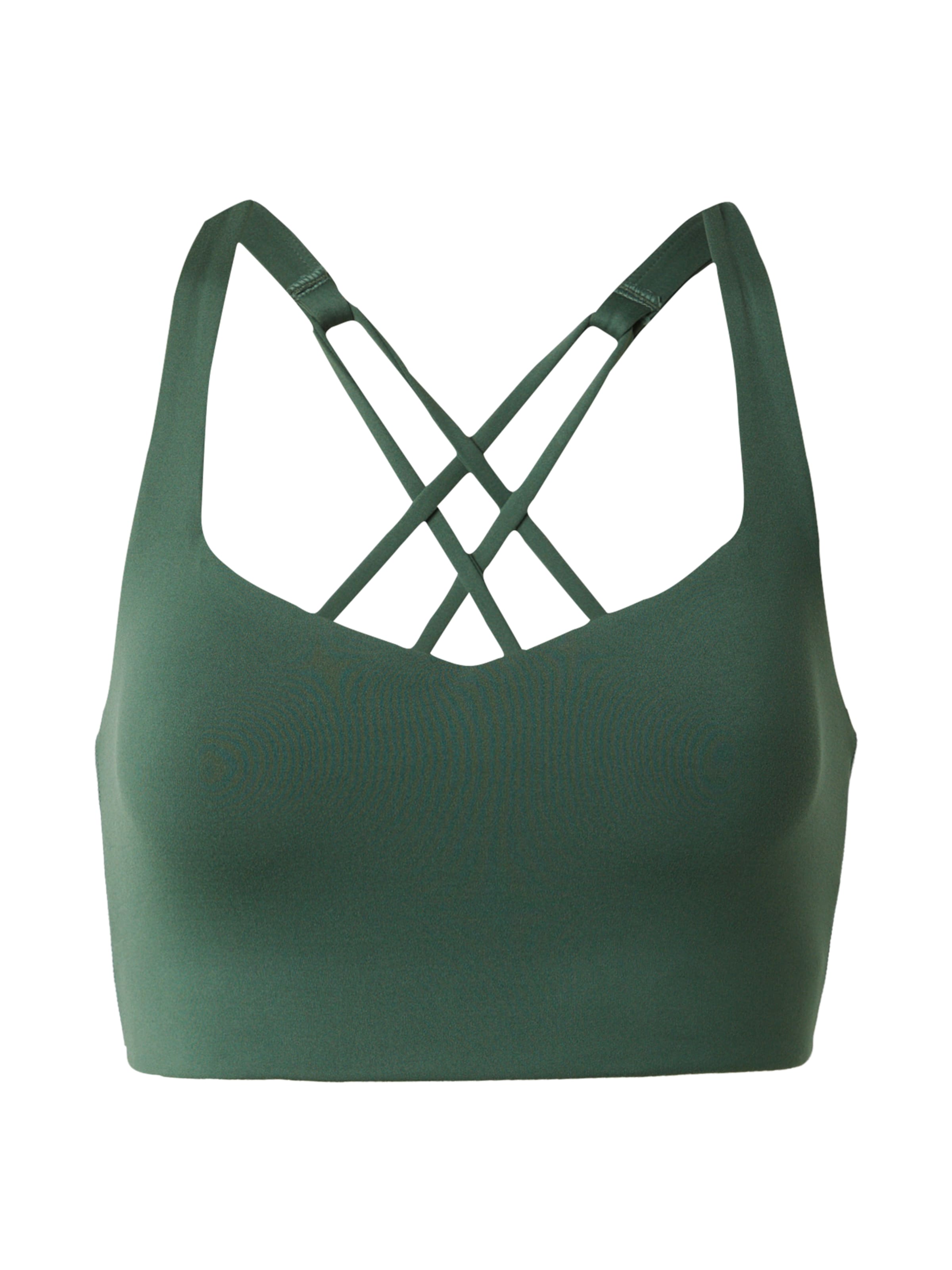 Girlfriend Collective Õlapaelteta topp Spordirinnahoidja 'Float Riley Sweetheart', värv roheline: eest vaates