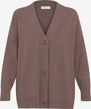 SASSYCLASSY Oversizestrickjacke in Grau: Vorderseite