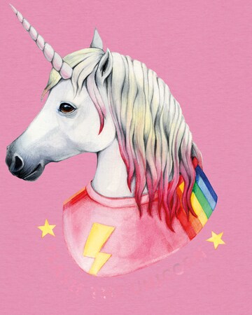 T-shirt ' Flash, the unicorn ' Watapparel en rose