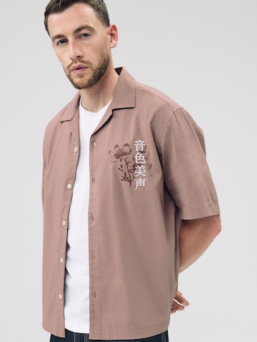 Next Comfort fit Button Up Shirt in Pink