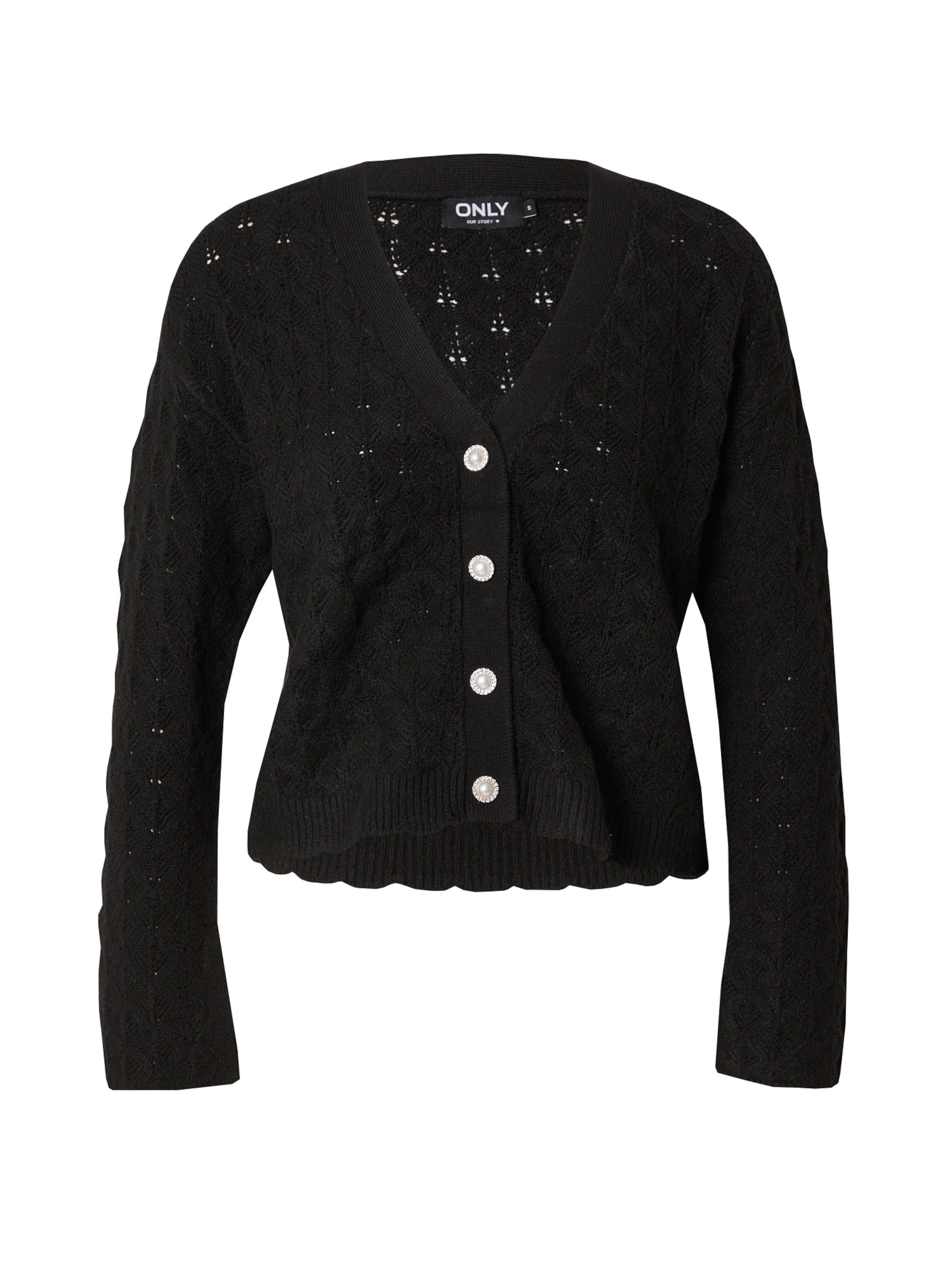 ONLY Knit cardigan in Black: front