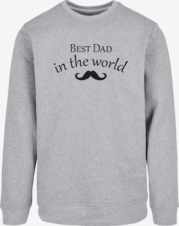 Merchcode Sweatshirt 'Fathers Day - Best dad in the world 2' in Grijs: voorkant