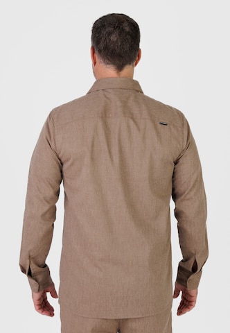 Kleinigkeit Regularny krój Koszula 'Lein Gosling' w kolorze brązowy