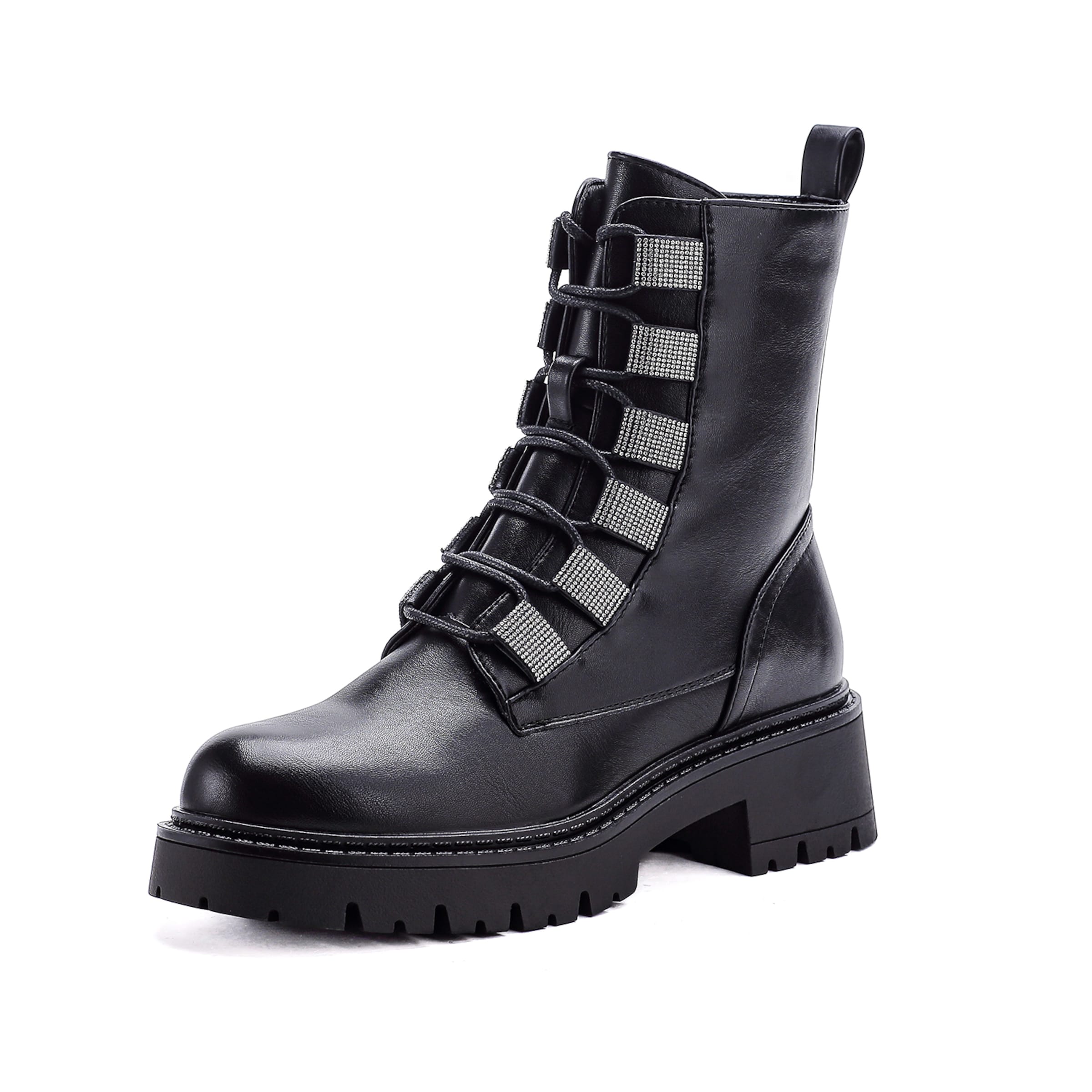 Elara Snørestøvletter i sort: forside