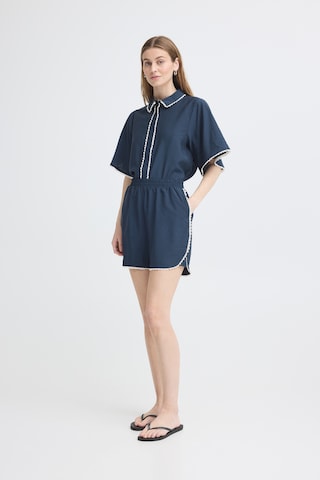 ICHI Loosefit Shorts 'IHLeni' in Blau: Vorderseite