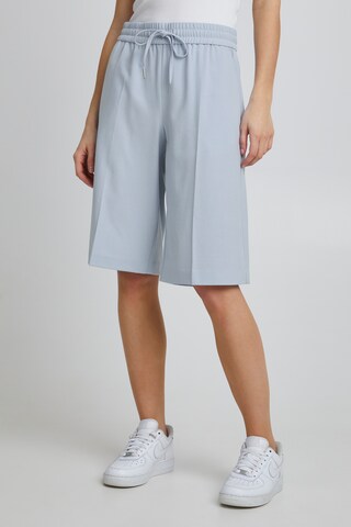 b.young Wide leg Pleat-Front Pants 'DANTA' in Blue: front