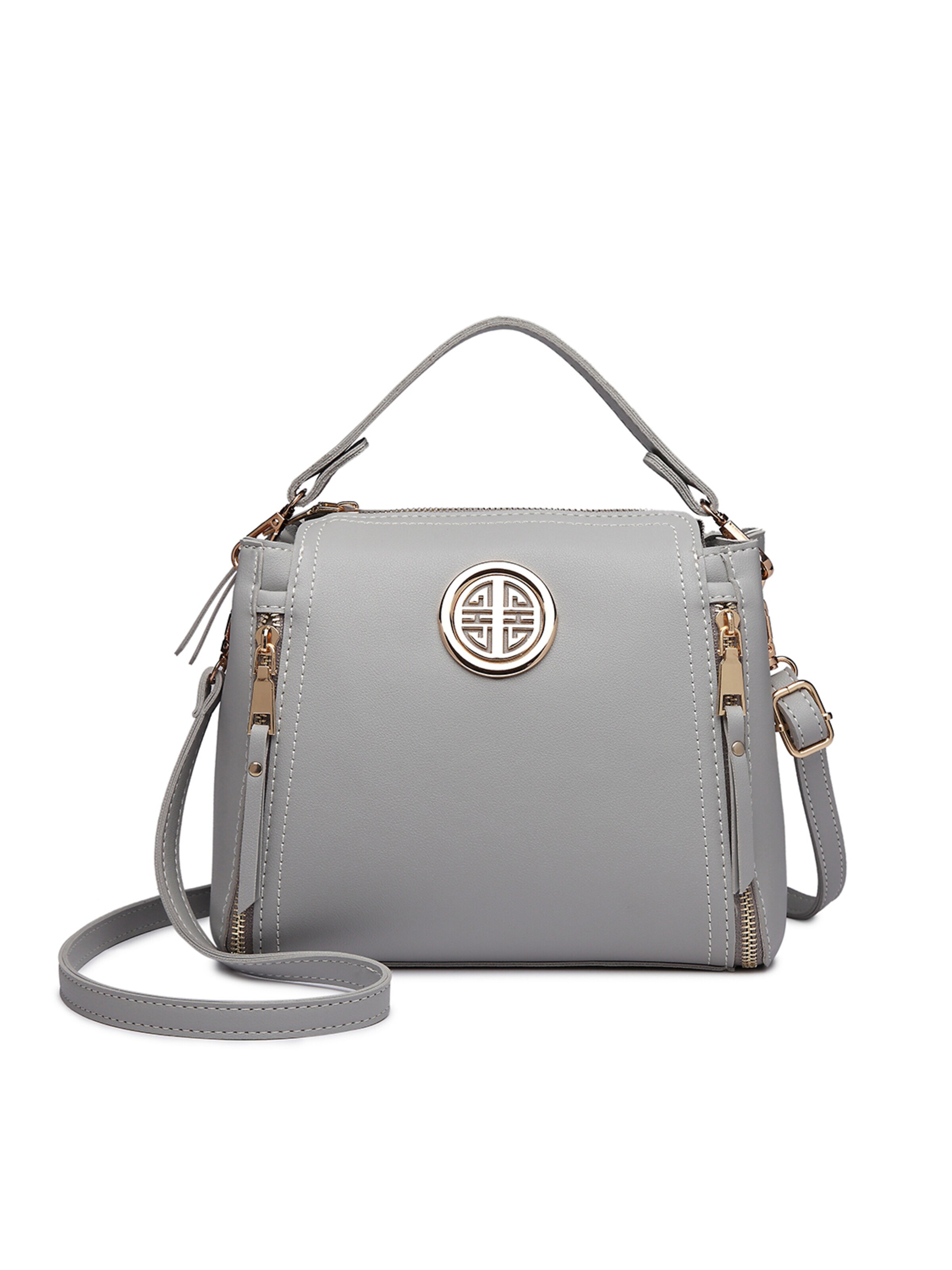 Miss Lulu Crossbody Bag in Grey: front
