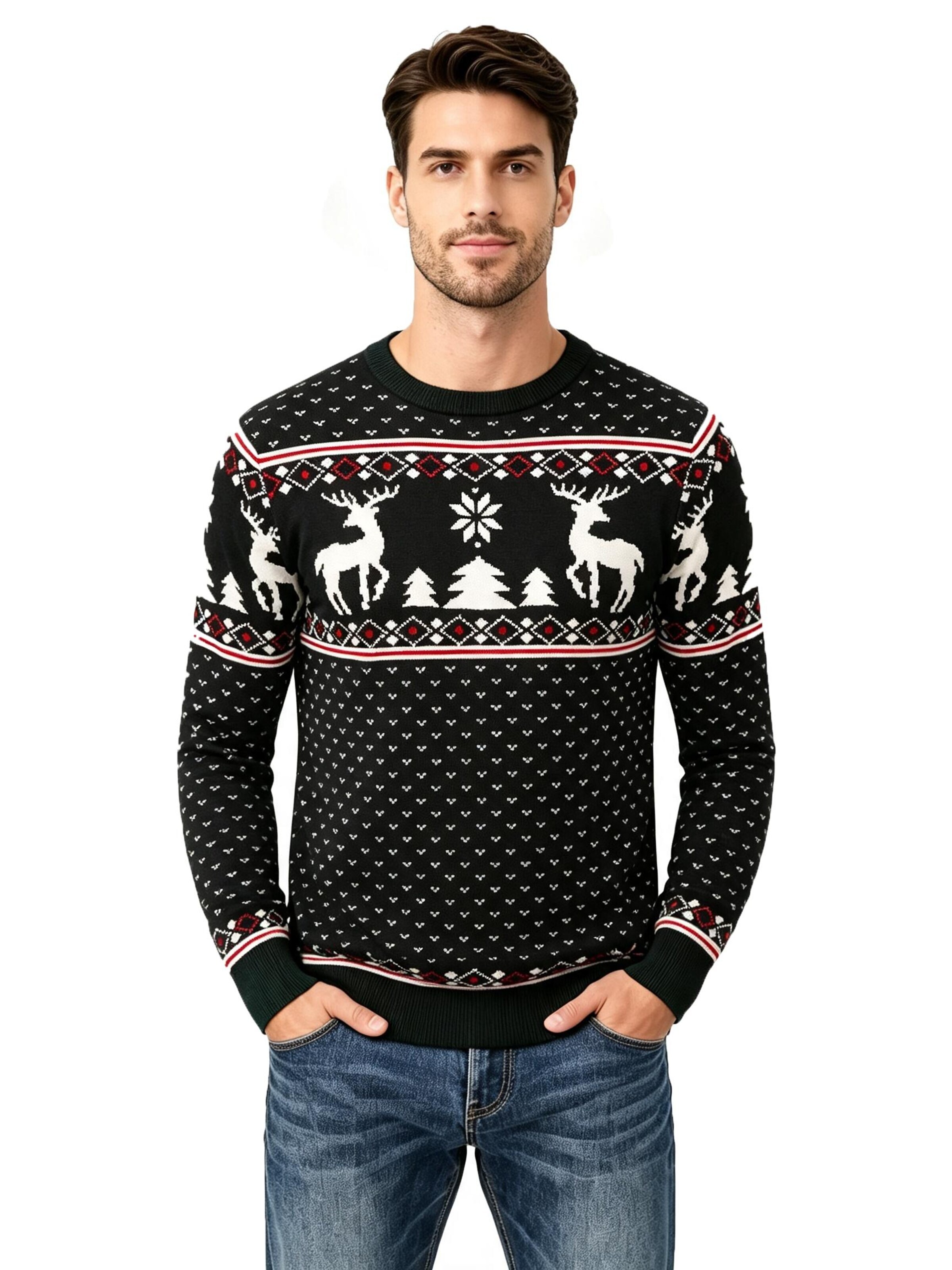 KoJooin Sweater 'Weihnachtspullover für Herren' in Black: front