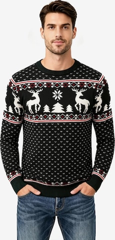 KoJooin Sweater 'Weihnachtspullover für Herren' in Black: front