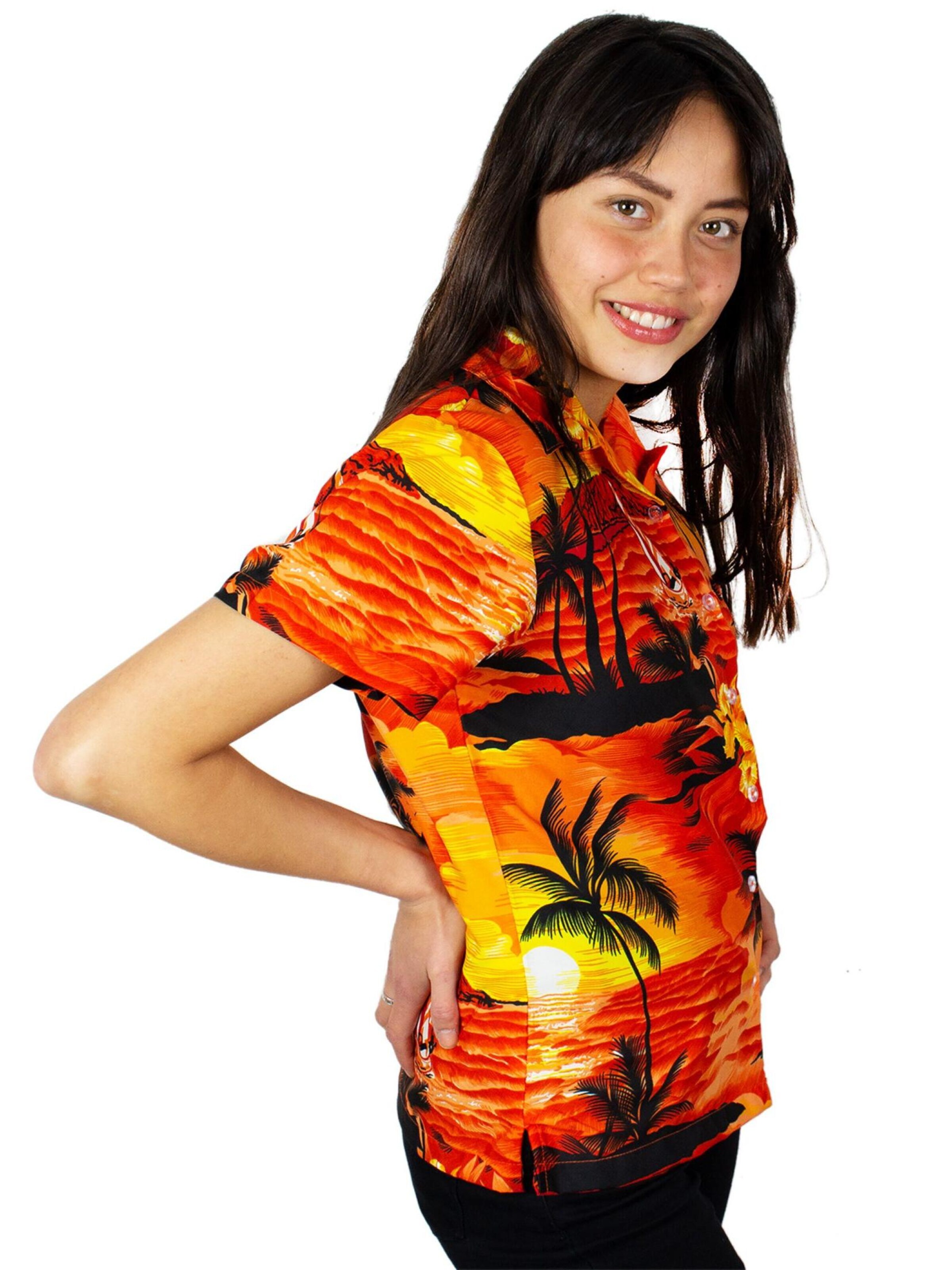 Camicia da donna 'Surf' di King Kameha in arancione