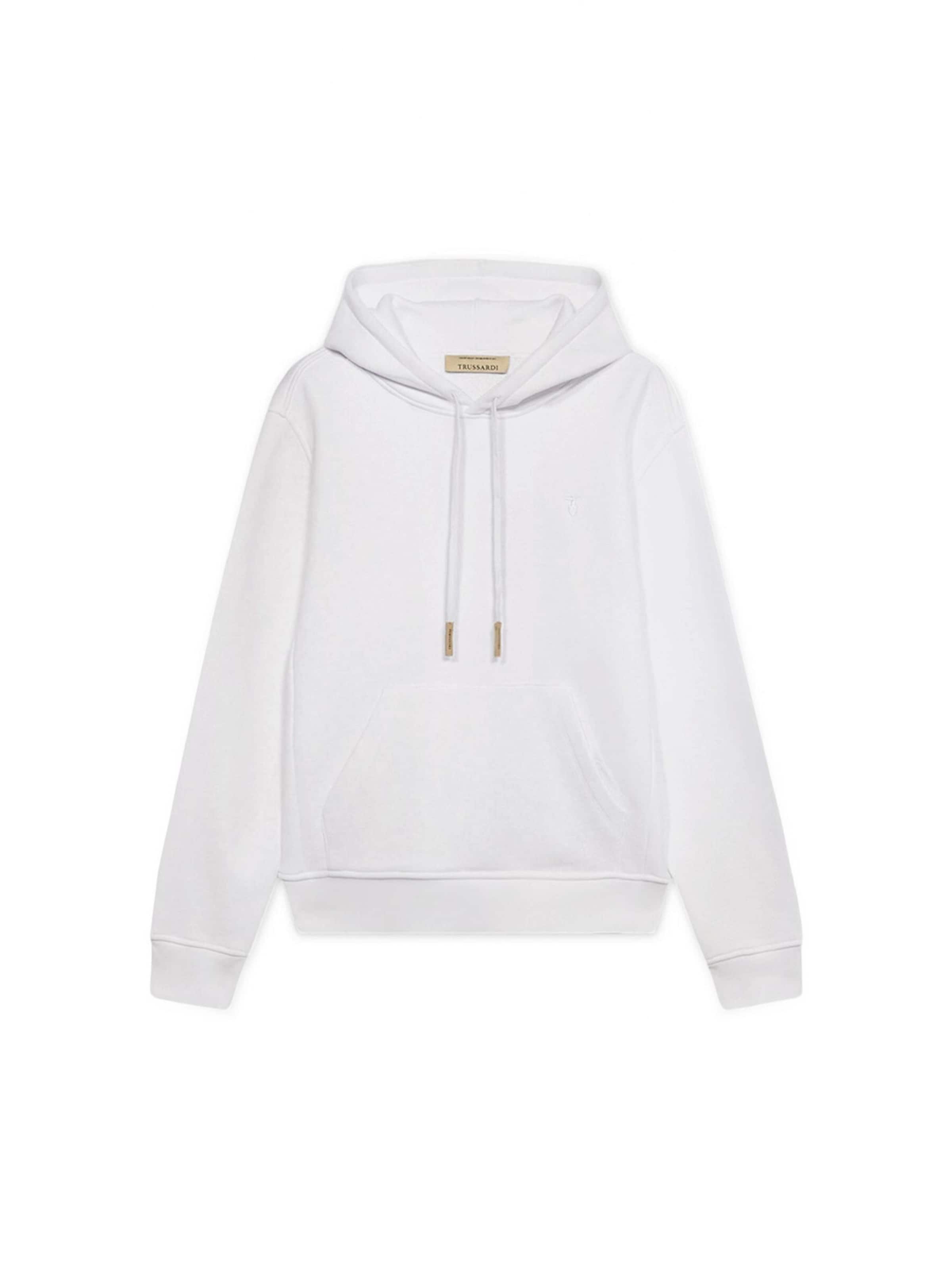 Trussardi Sweatshirt in Wit: voorkant