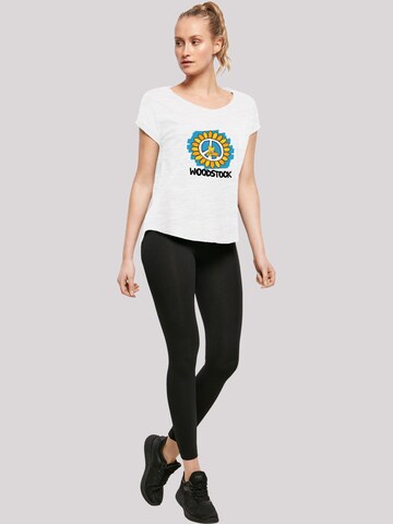 T-shirt 'Woodstock Artwork Flower Peace' F4NT4STIC en blanc