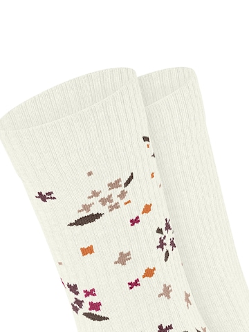 ESPRIT Socks 'Flower Rib 2-Pack' in White: front