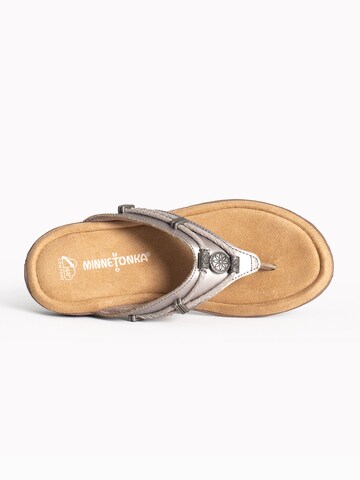 Minnetonka T-Bar Sandals 'SILVERTHORNE 360' in Silver