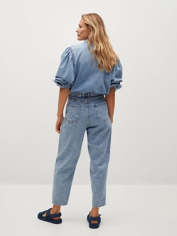 MANGO Loosefit Bandplooi jeans 'Michelle' in Blauw