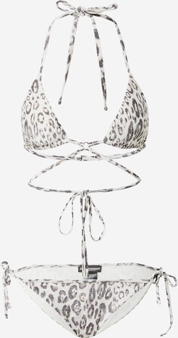 Emporio Armani Triangle Bikini in Beige: front