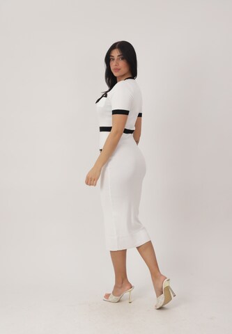 Robes en maille Elara en blanc