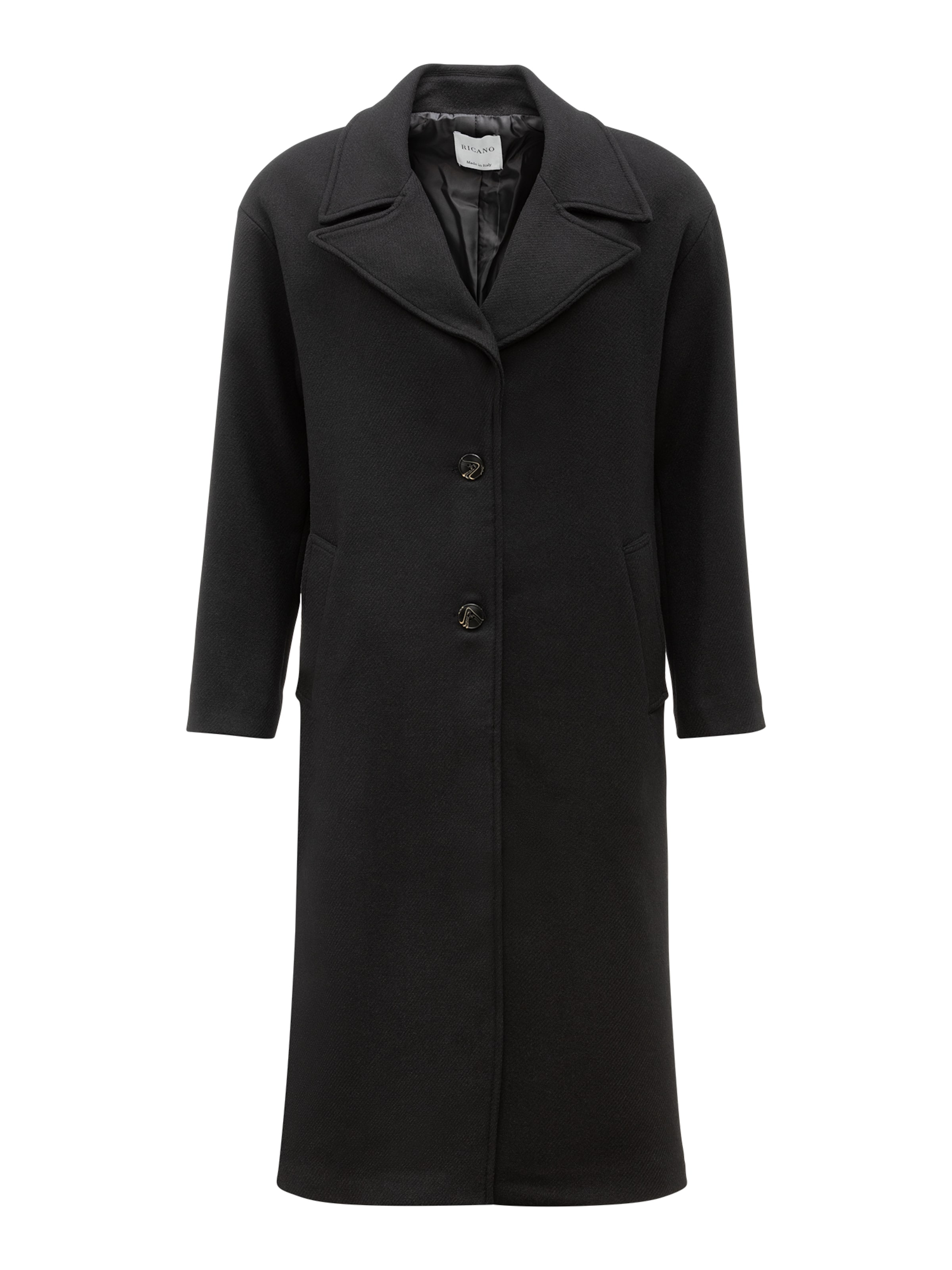 RICANO - Abrigo de entretiempo 'Tiziana' en negro: frente