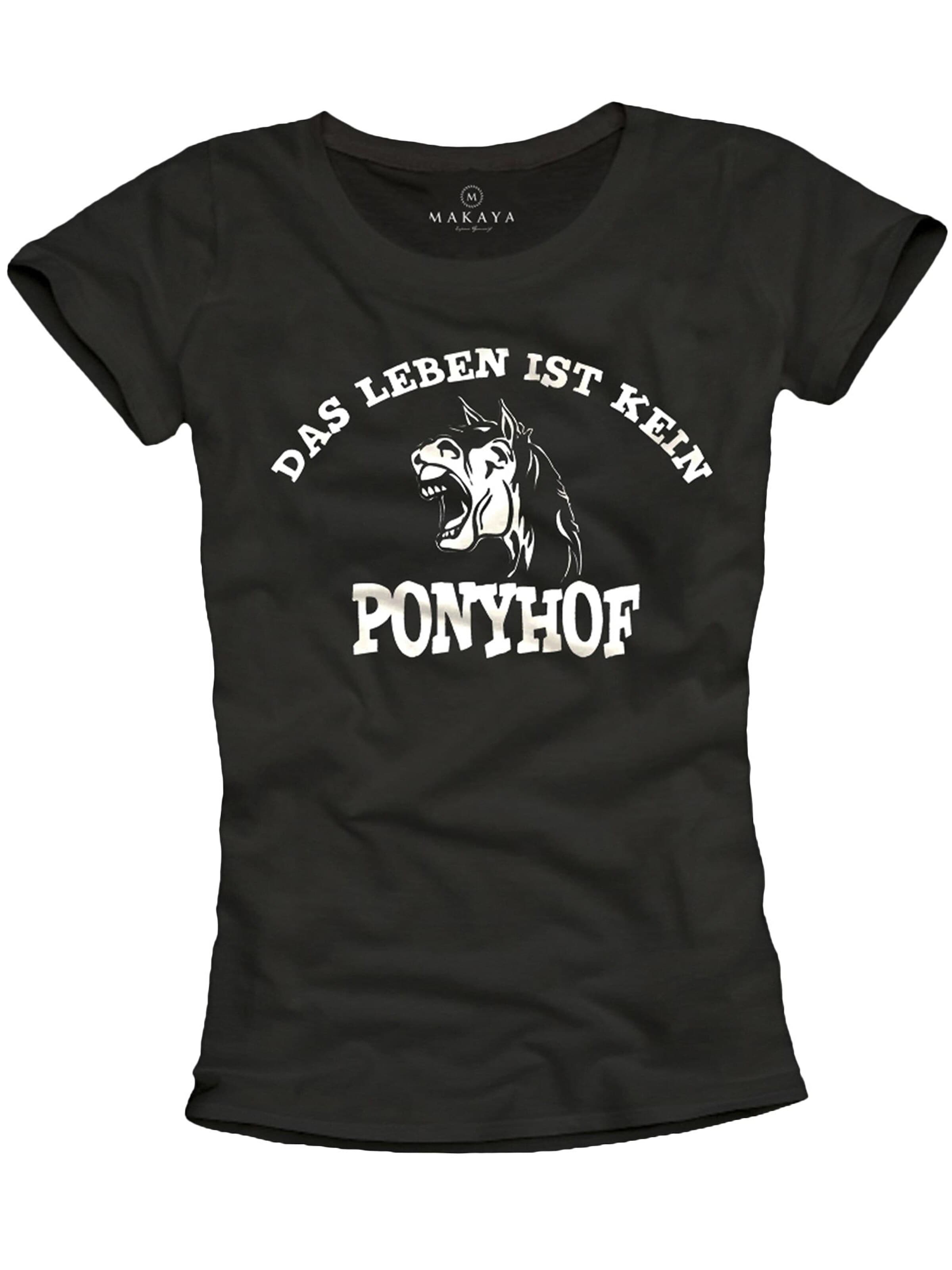 MAKAYA Shirt 'Ponyhof' in Black: front