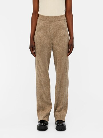 OBJECT Regular Trousers 'Noelle' in Brown: front