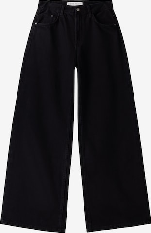 Bershka Wide leg Jeans in Black: front