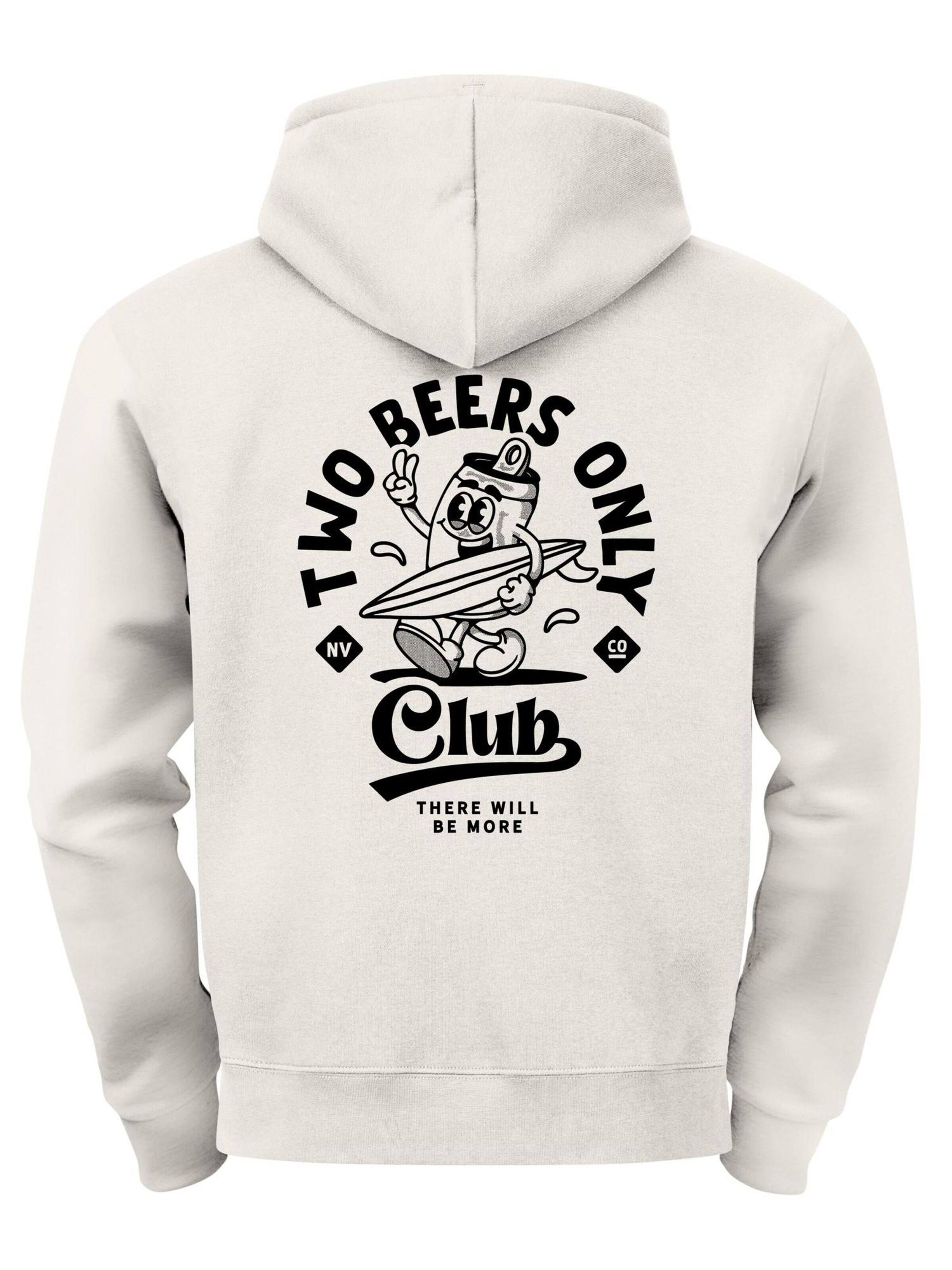 Neverless Sweatshirt 'Two Beers only' in Beige