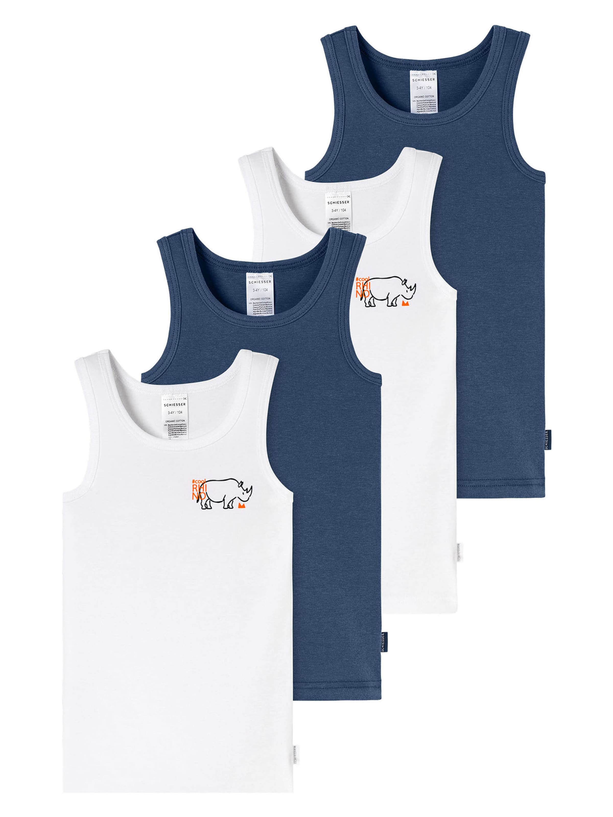 Maillot de corps ' Fine Rib ' SCHIESSER en bleu : devant