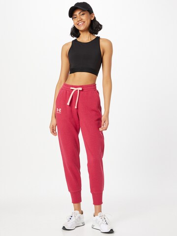 UNDER ARMOUR Tapered Sporthose 'Rival' in Pink