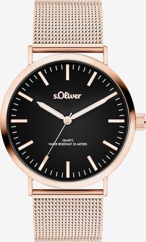 Montre à affichage analogique s.Oliver en or : devant