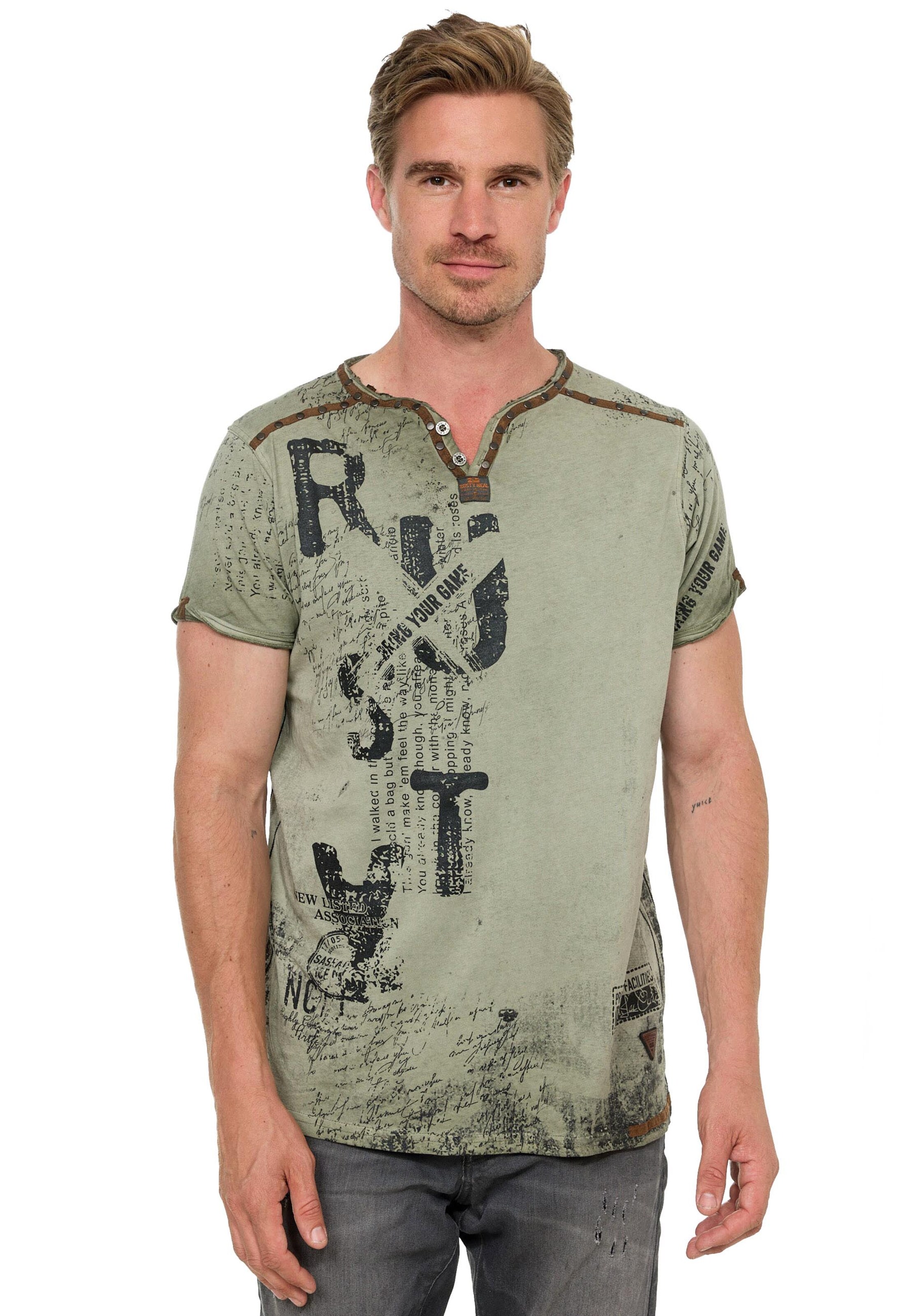 Rusty Neal T-Shirt in Braun: Vorderseite