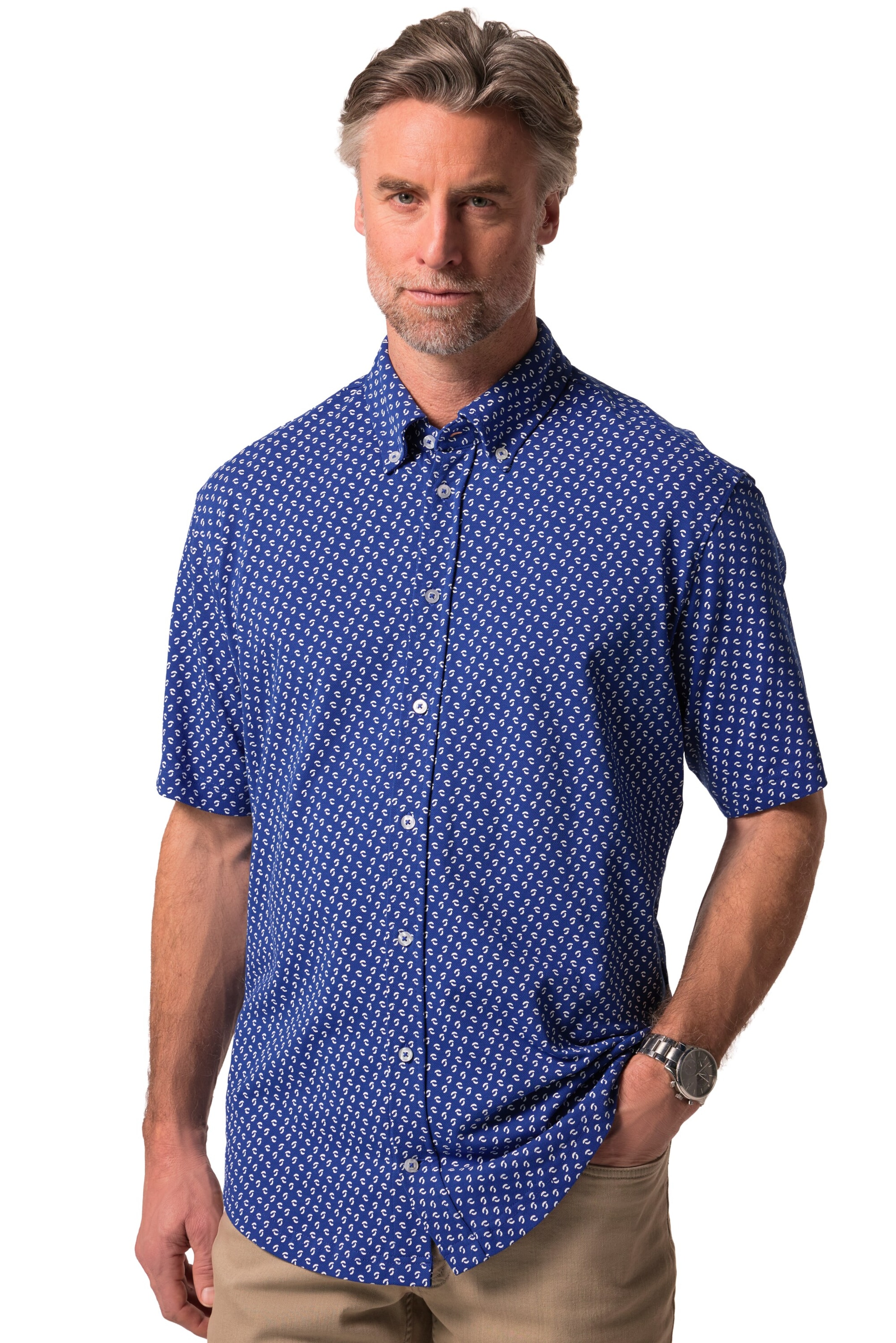 Boston Park Regular Fit Hemd in Blau: Vorderseite