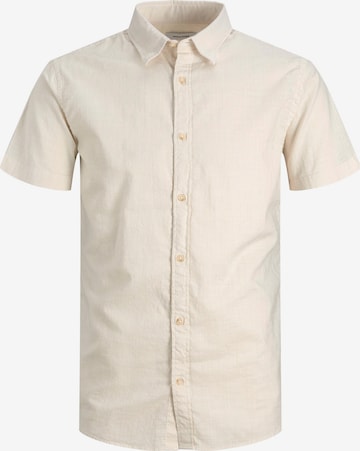 JACK & JONES Regular fit Overhemd 'Slub' in Wit: voorkant