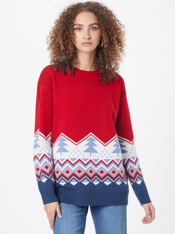 Fashion Union Sweater 'FAIRISLE' in Red: front