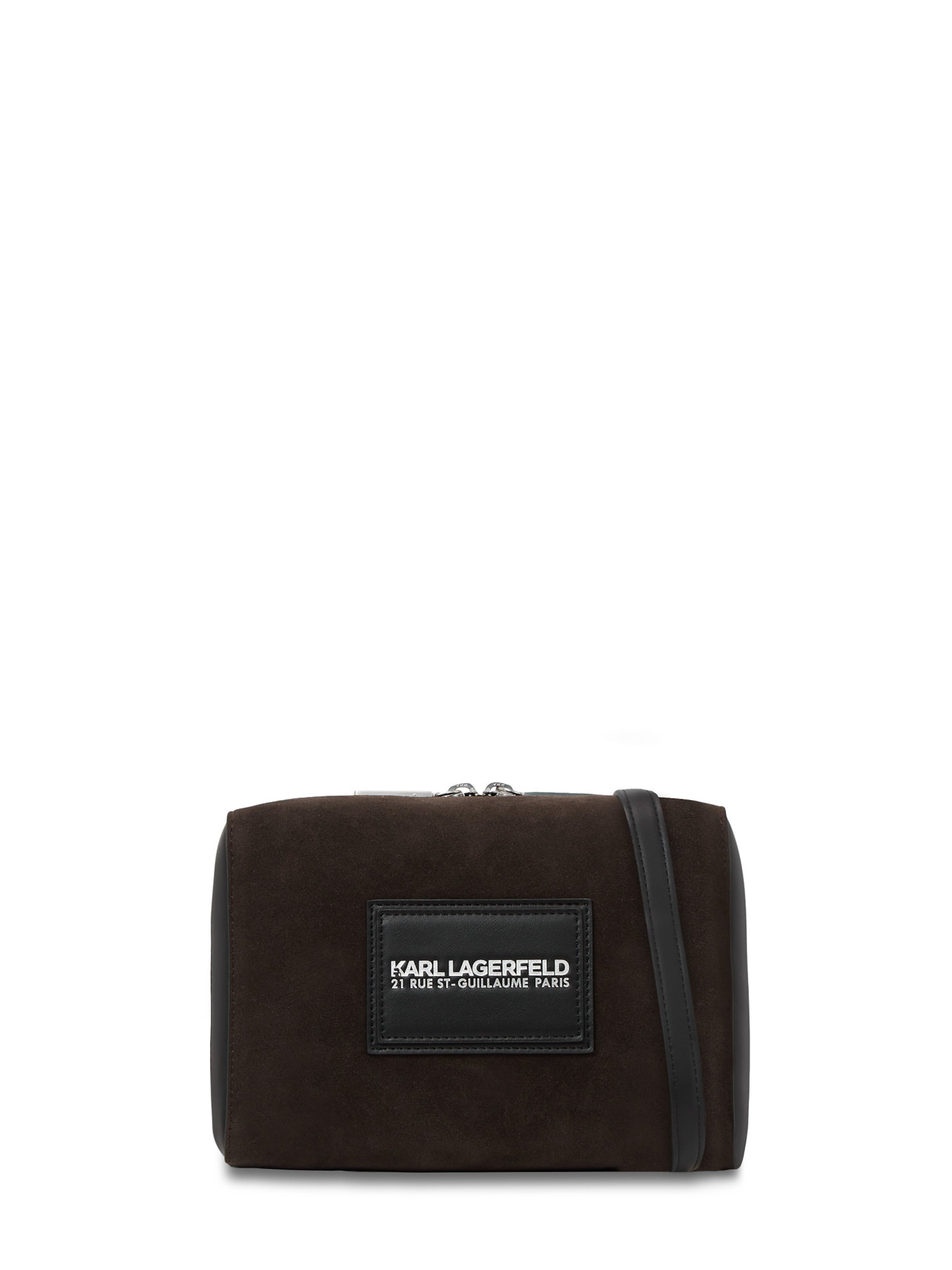 Karl Lagerfeld Axelremsväska 'Traveller' i brun: framsida