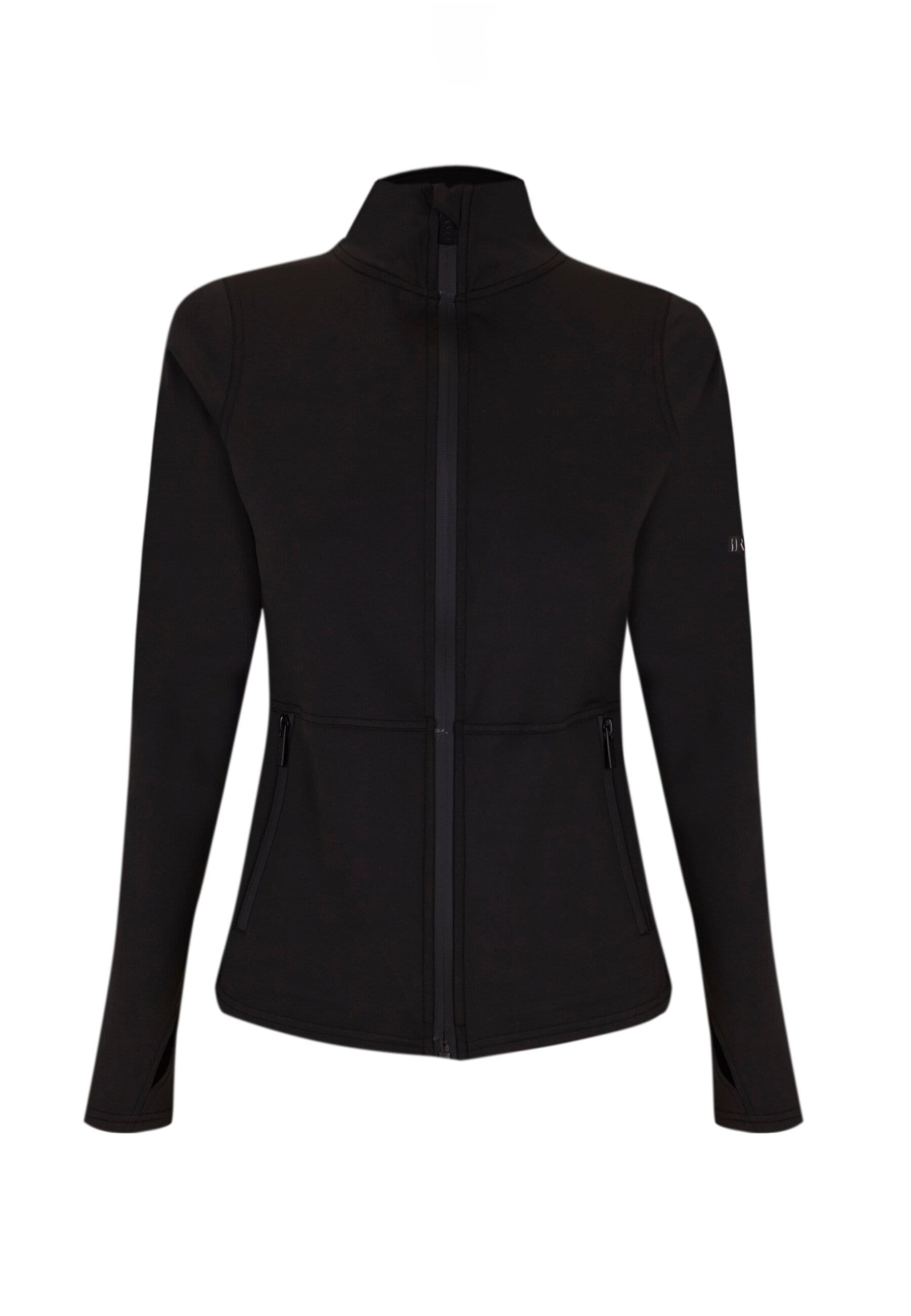 Born Living Yoga Trainingsjacke 'Ivet' in Schwarz: Vorderseite