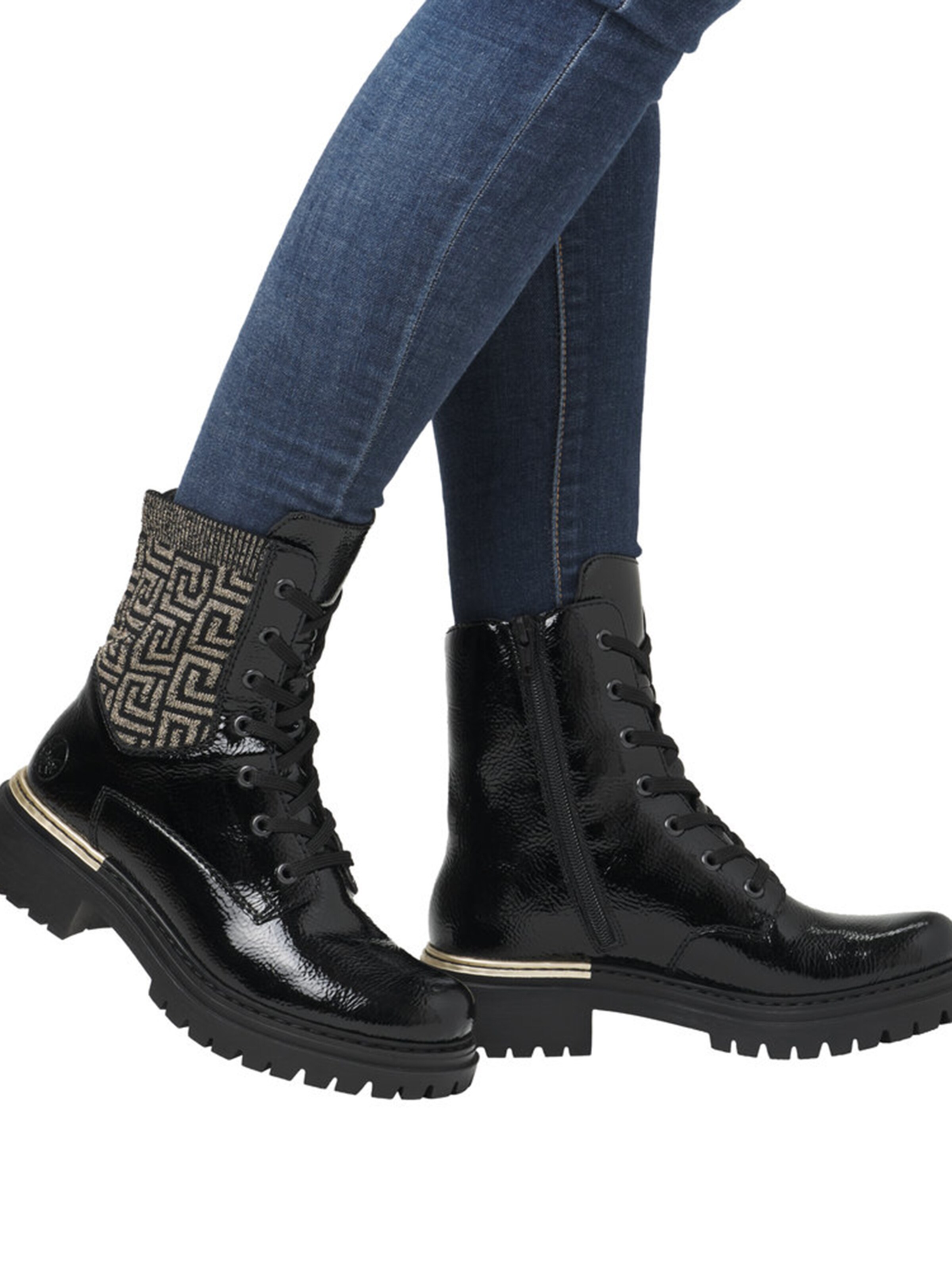 Bottines à lacets Rieker en noir