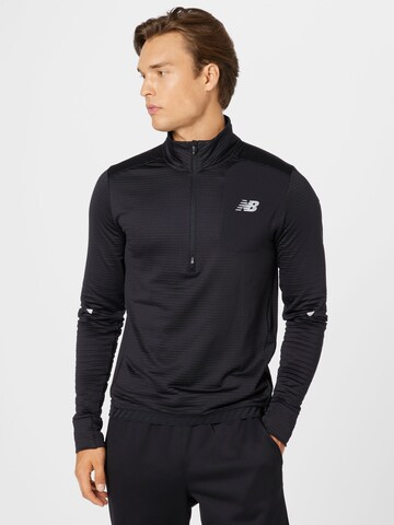 new balance - Camisa funcionais 'Impact Run' em preto: frente