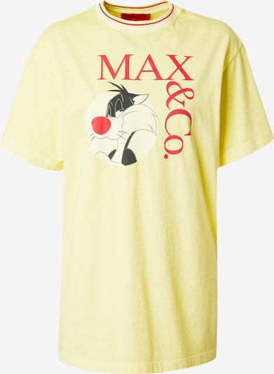 MAX&Co. T-Krekls 'IZZY', krāsa - dzeltens / gaiši dzeltens / sarkans / melns, Preces skats