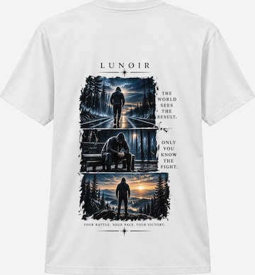 LUNØIR Studio Shirt 'Only You Know the Fight' in Weiß: Vorderseite