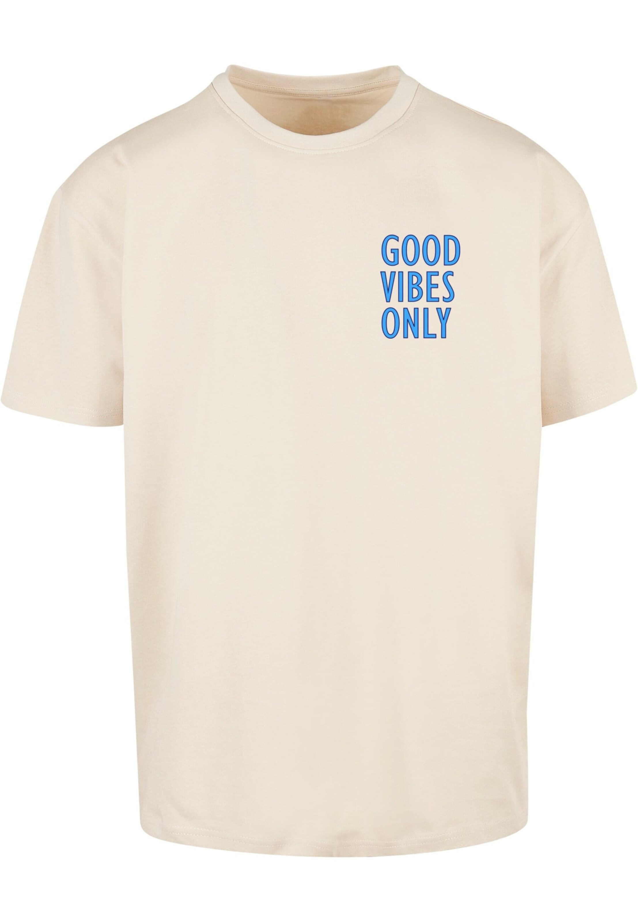 Merchcode Shirt 'Good Vibes Only' in Beige: front