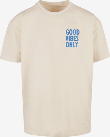 Merchcode Shirt 'Good Vibes Only' in Beige: front