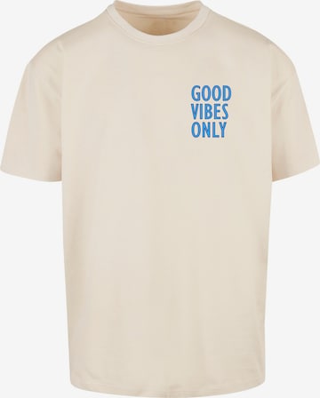Merchcode T-Shirt 'Good Vibes Only' in Beige: Vorderseite