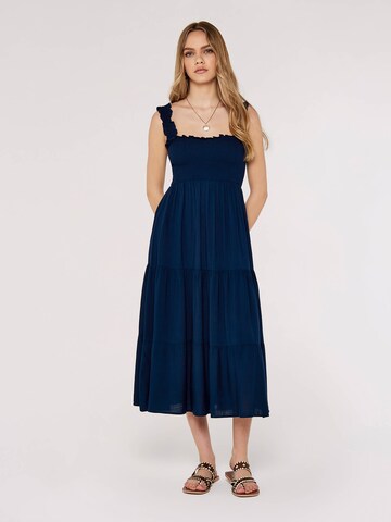 Apricot Sommerkleid in Blau: Vorderseite