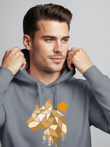 Neverless Sweatshirt 'Luchs Polygon'‌‌‌‌‌‌ in Grau