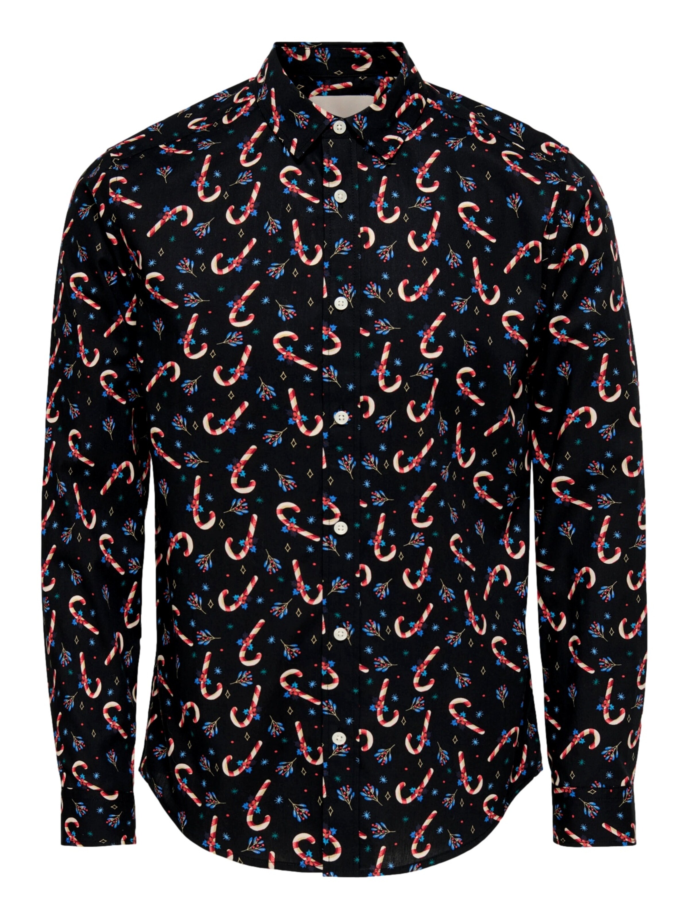 Camicia 'ONSALF XMAS' di Only & Sons in nero: frontale