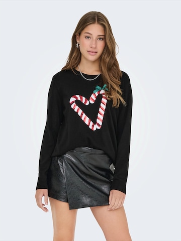 ONLY Свитер 'ONLXMAS SHINE' в Черный: спереди