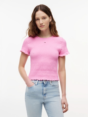 Tommy Jeans Тениска в розово: отпред