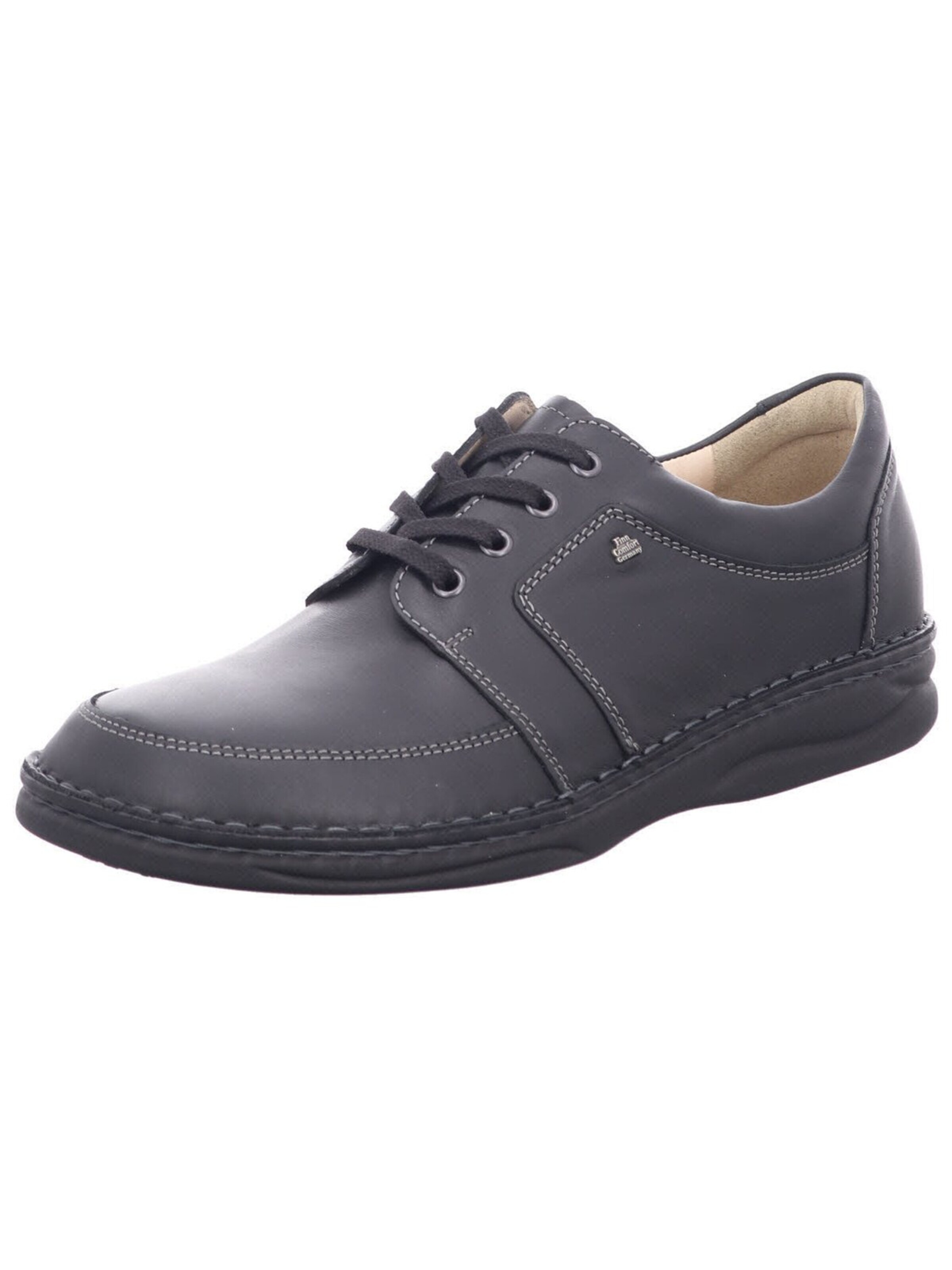 Finn Comfort - Zapatos con cordón 'Schnürschuh Herren 01111 060099 Echtleder in schwarz' en negro: frente